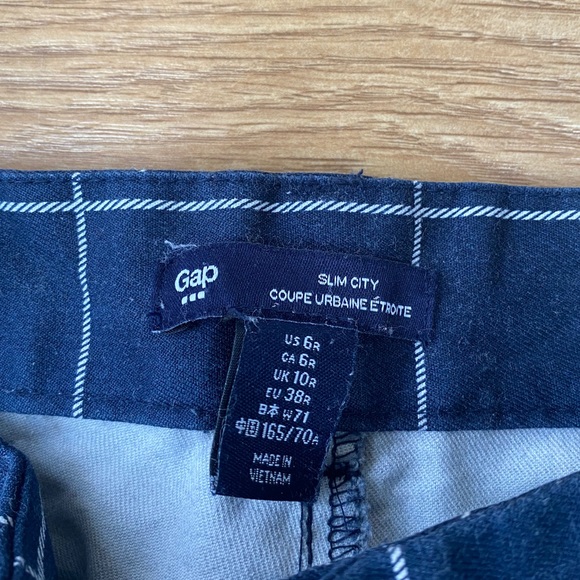 GAP Slim City Navy Check/Plaid Crop Pants - Picture 5 of 7